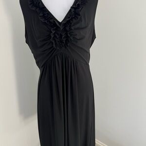 Tiana B. Black Maxi Dress with Ruffled Neckline